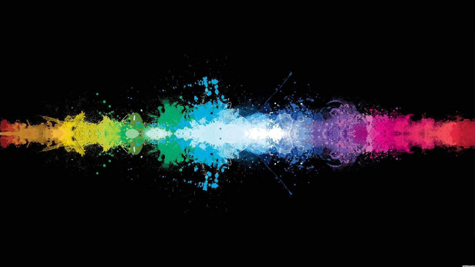 Splatter Paint, 1920 x 1080, rainbow paint, Full HD Desktop Wallpaper