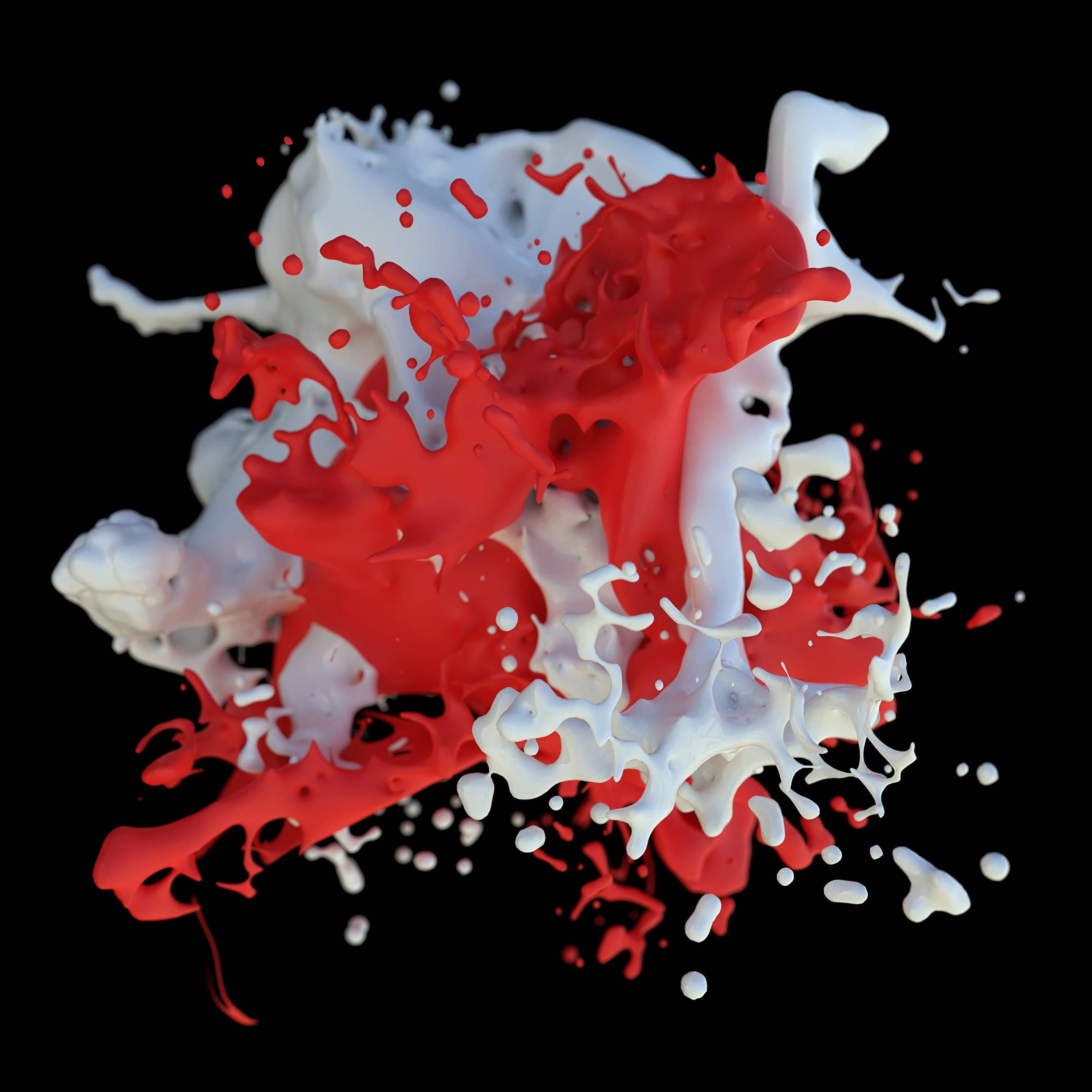 Splatter Paint, red, white, 2K Desktop Wallpaper
