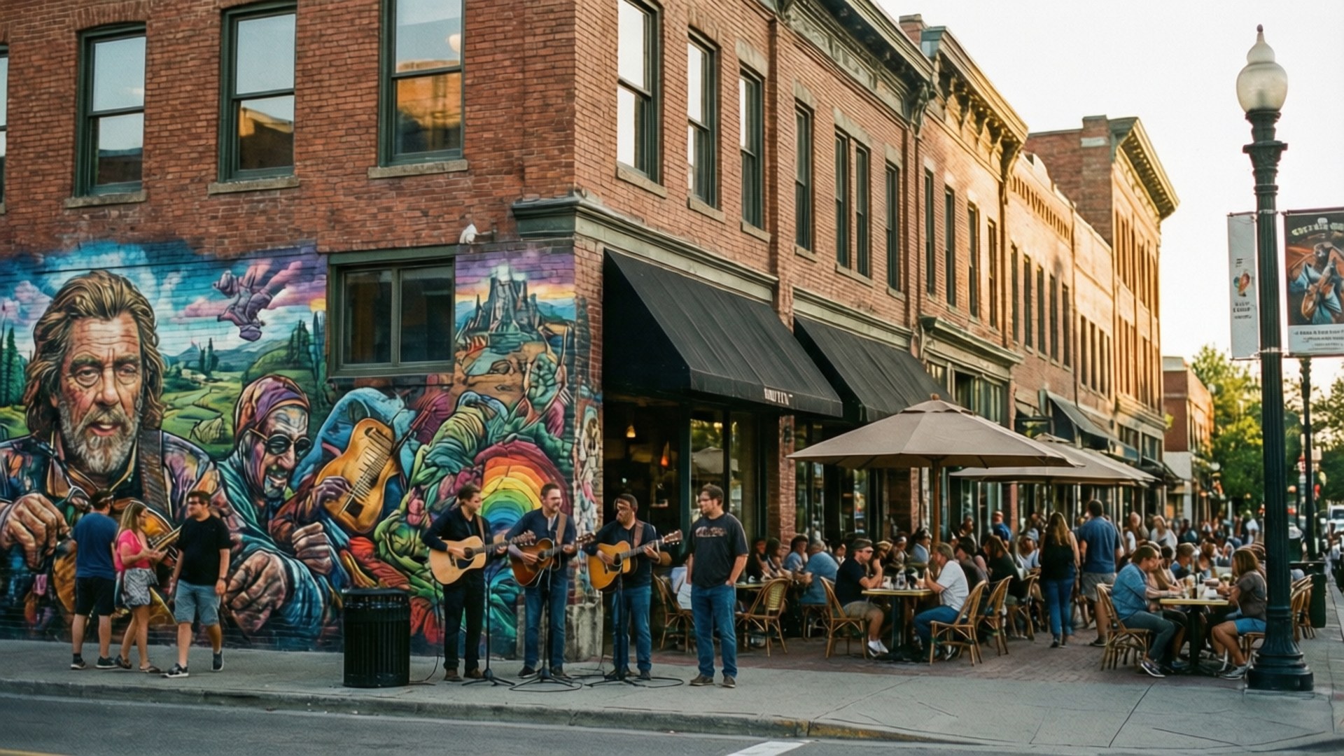Spokane, street scene, murals, Full HD Desktop Wallpaper