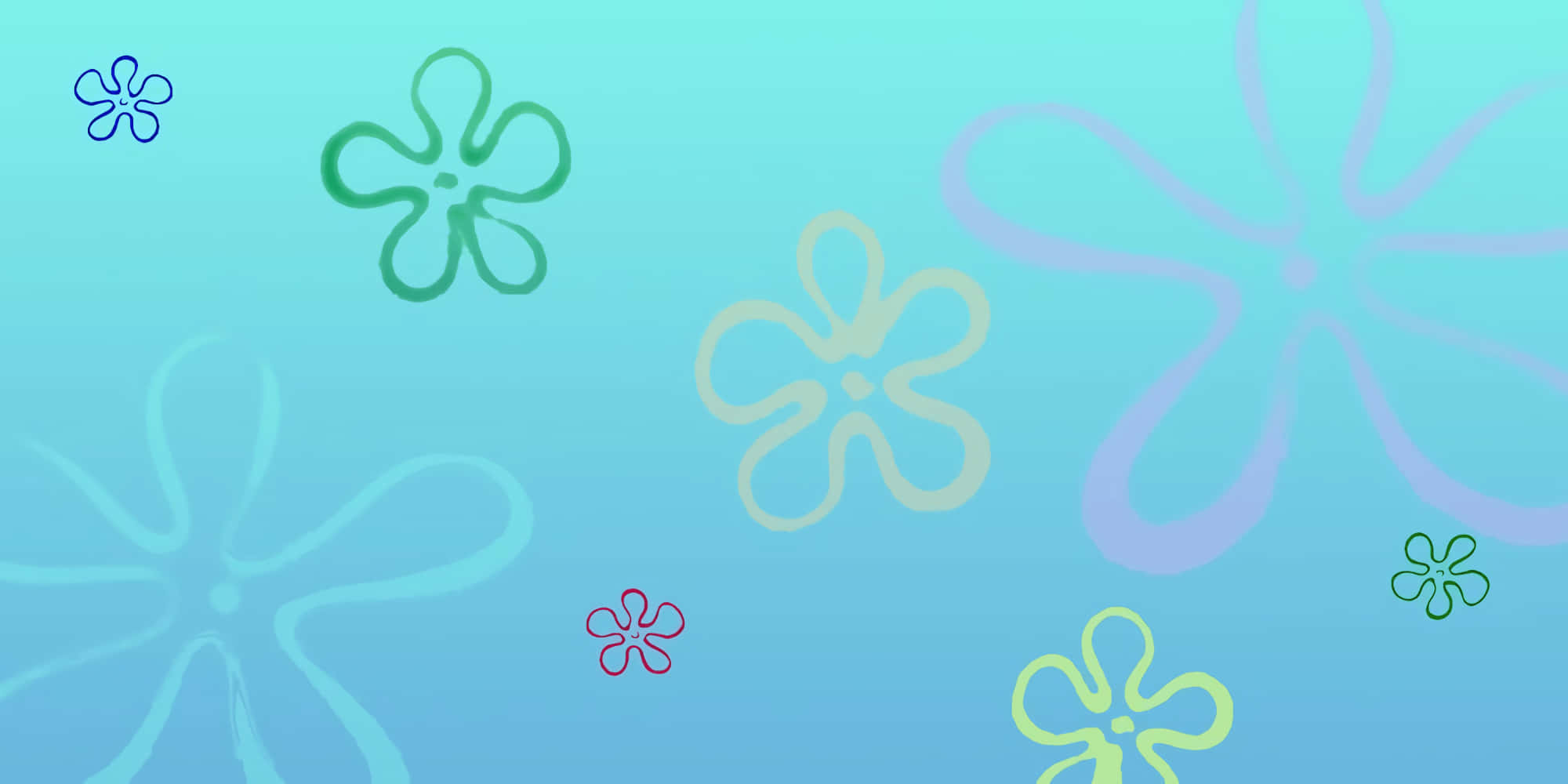 Spongebob Aesthetic Desktop, pastel gradient, soft blue, Full HD Desktop Wallpaper
