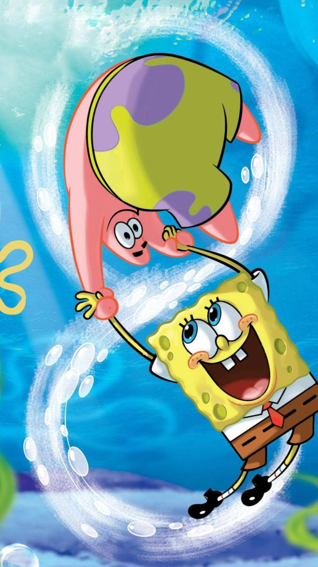 SpongeBob, Patrick, bubble vortex, HD Phone Wallpaper