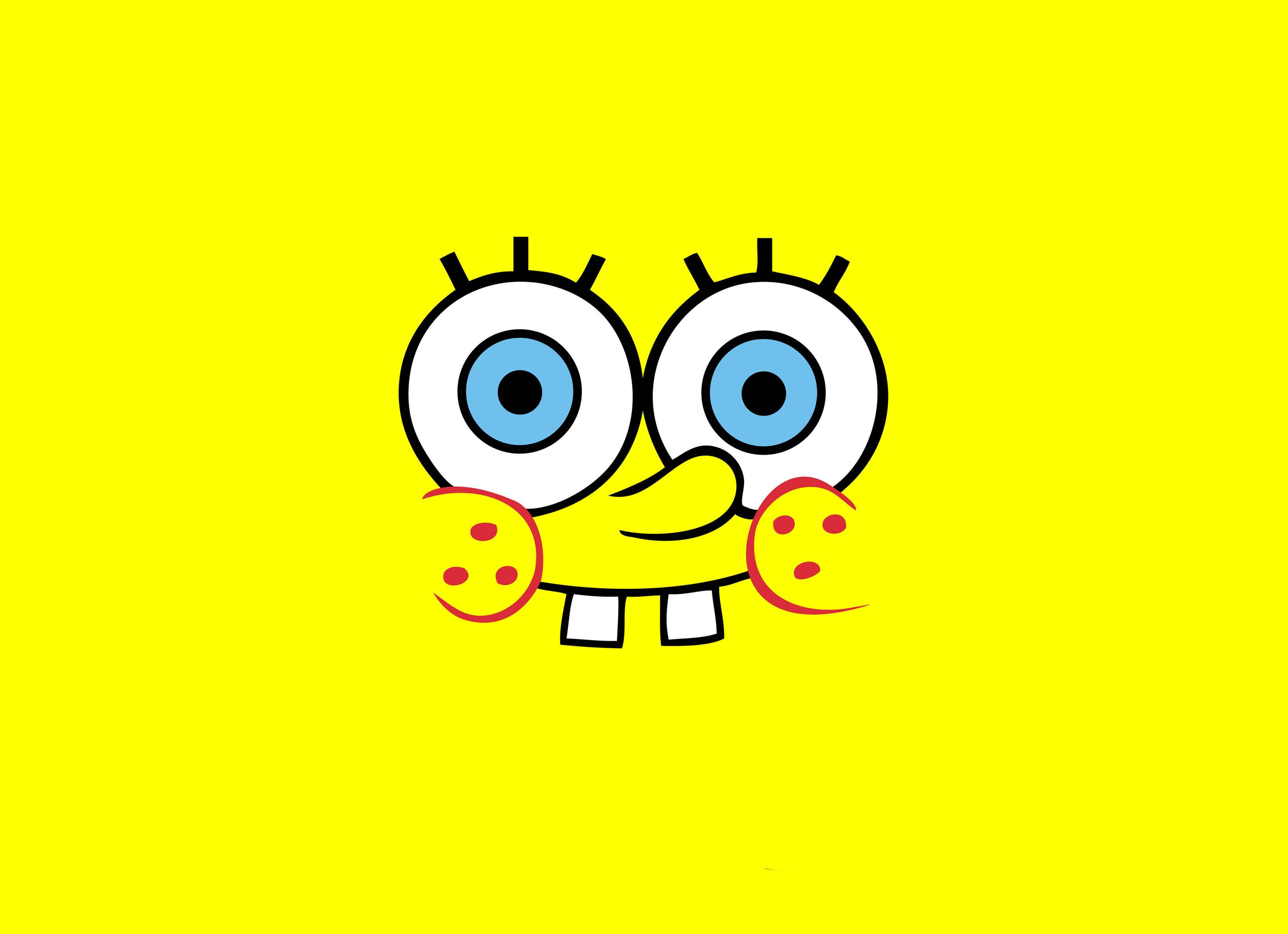 SpongeBob, big blue eyes, red gloves, 2K Desktop Wallpaper