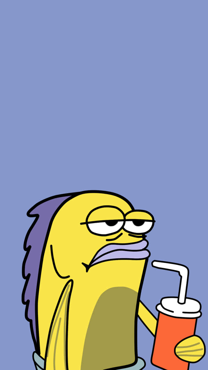 Spongebob, yellow cartoon fish, tired expression, HD Phone Wallpaper
