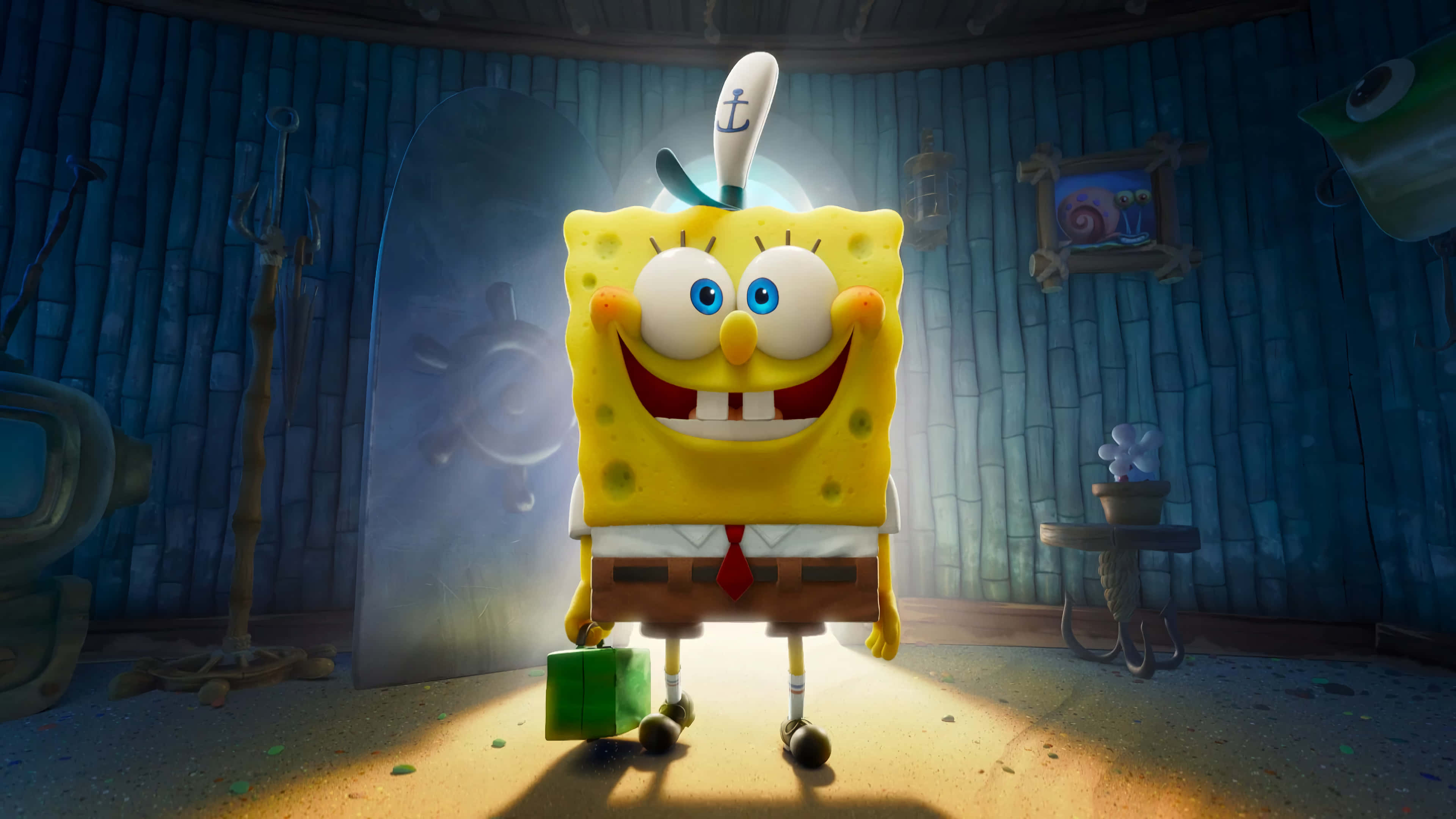 SpongeBob SquarePants, pineapple home, spotlight, 4K Desktop Wallpaper