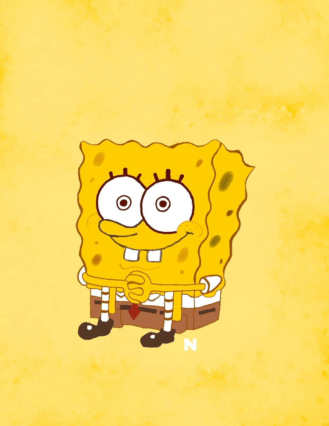 SpongeBob SquarePants, yellow aesthetic, textured yellow background, HD Phone Wallpaper