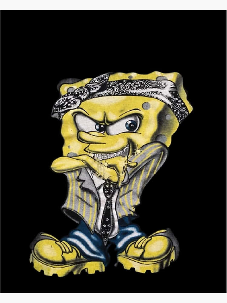 SpongeBob SquarePants, punk rock outfit, bandana, SD Phone Wallpaper