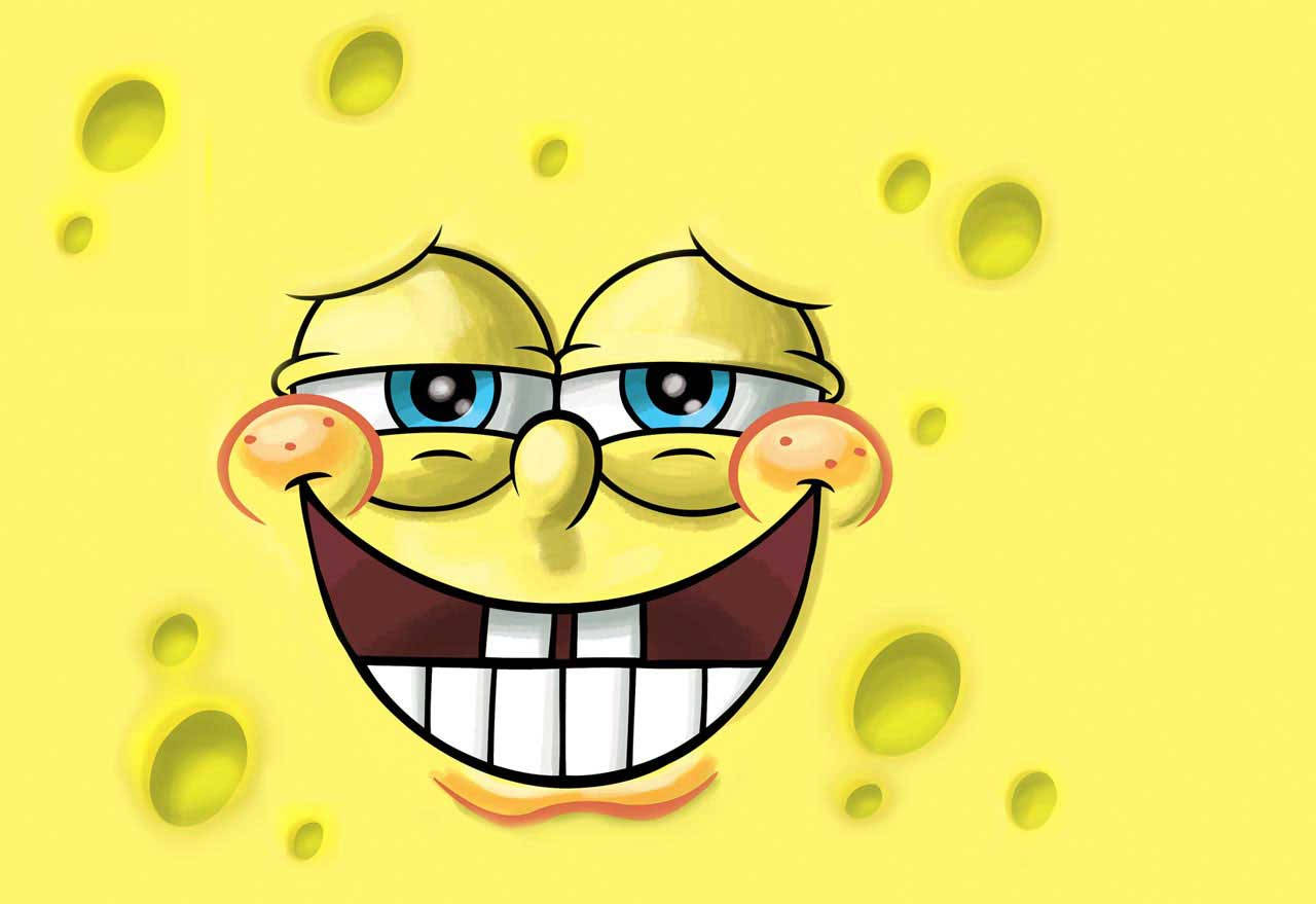 Spongebob, wide grin, blue eyes, HD Desktop Wallpaper