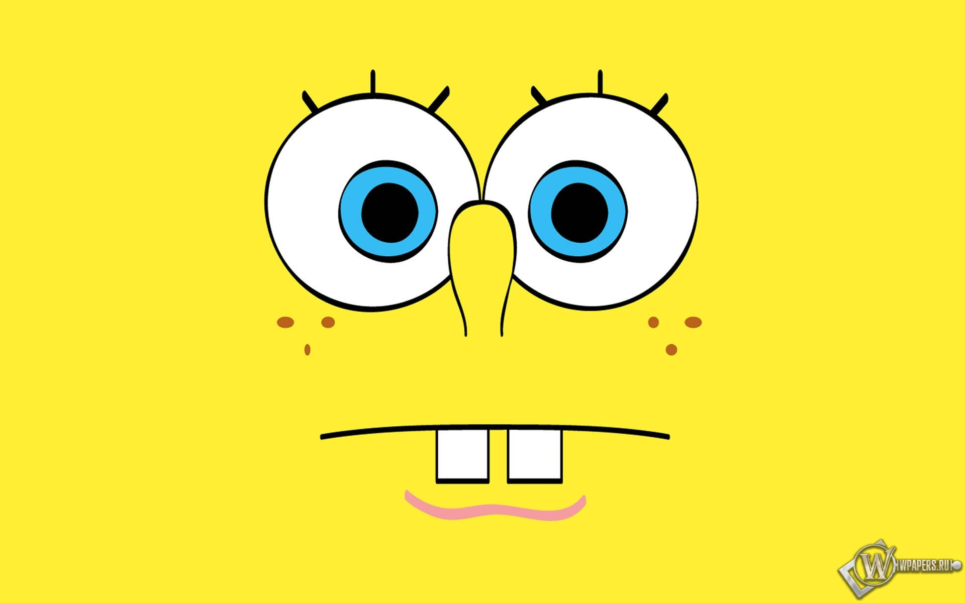 Spongebob, yellow, big blue eyes, Full HD Desktop Wallpaper