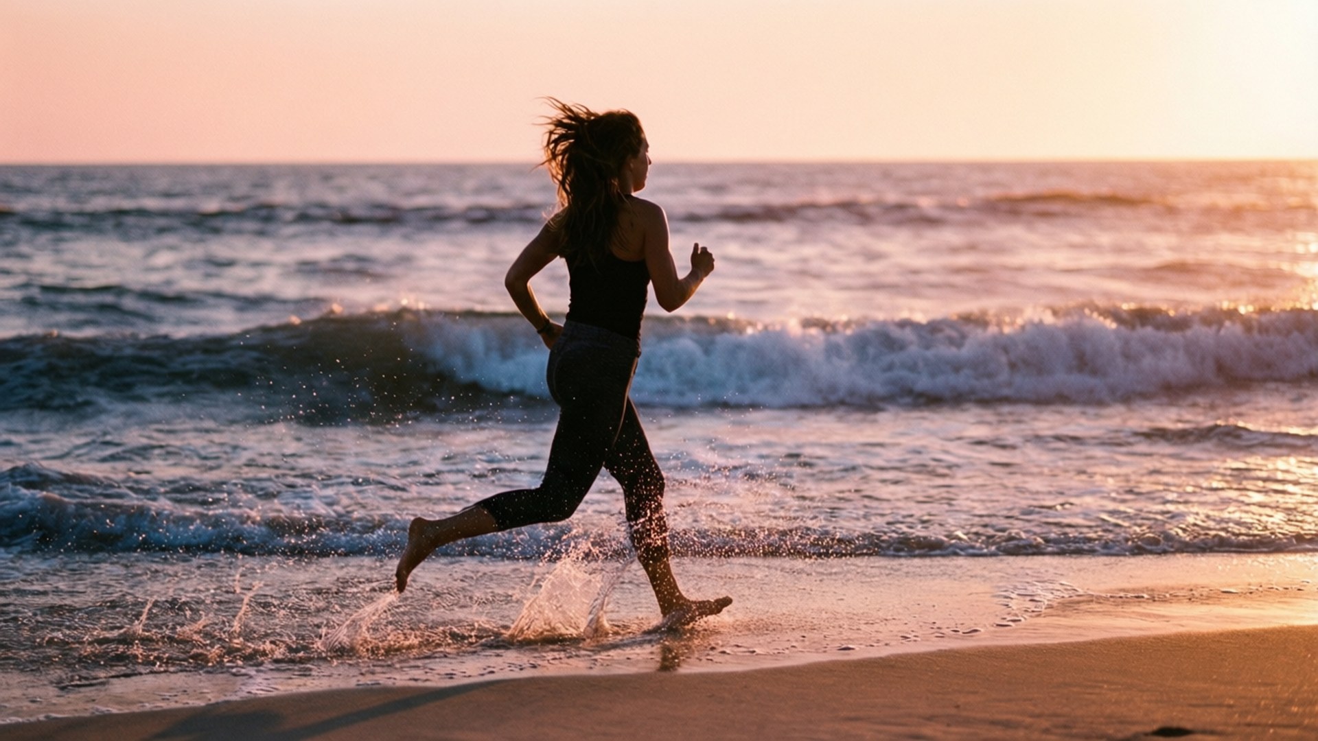 Sunset, Beach, Barefoot, Full HD Desktop Wallpaper