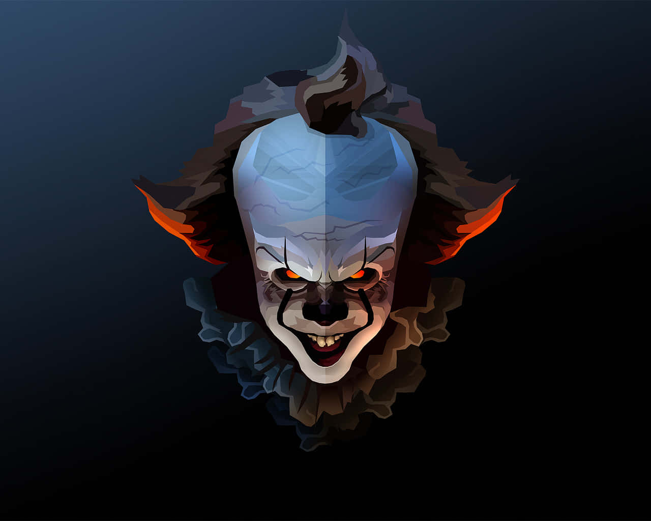 Spooky Art, menacing clown, glowing red eyes, HD Desktop Wallpaper