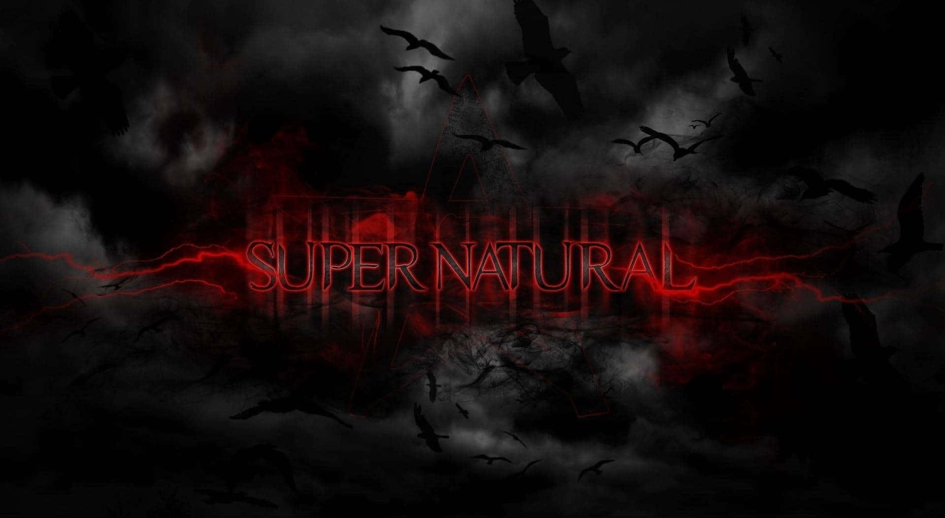 supernatural, red lightning, dark stormy sky, HD Desktop Wallpaper