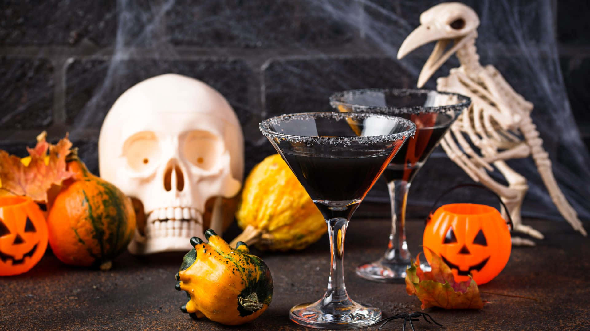 Spooky Cocktails, 1920 x 1080, black cocktails, Full HD Desktop Wallpaper