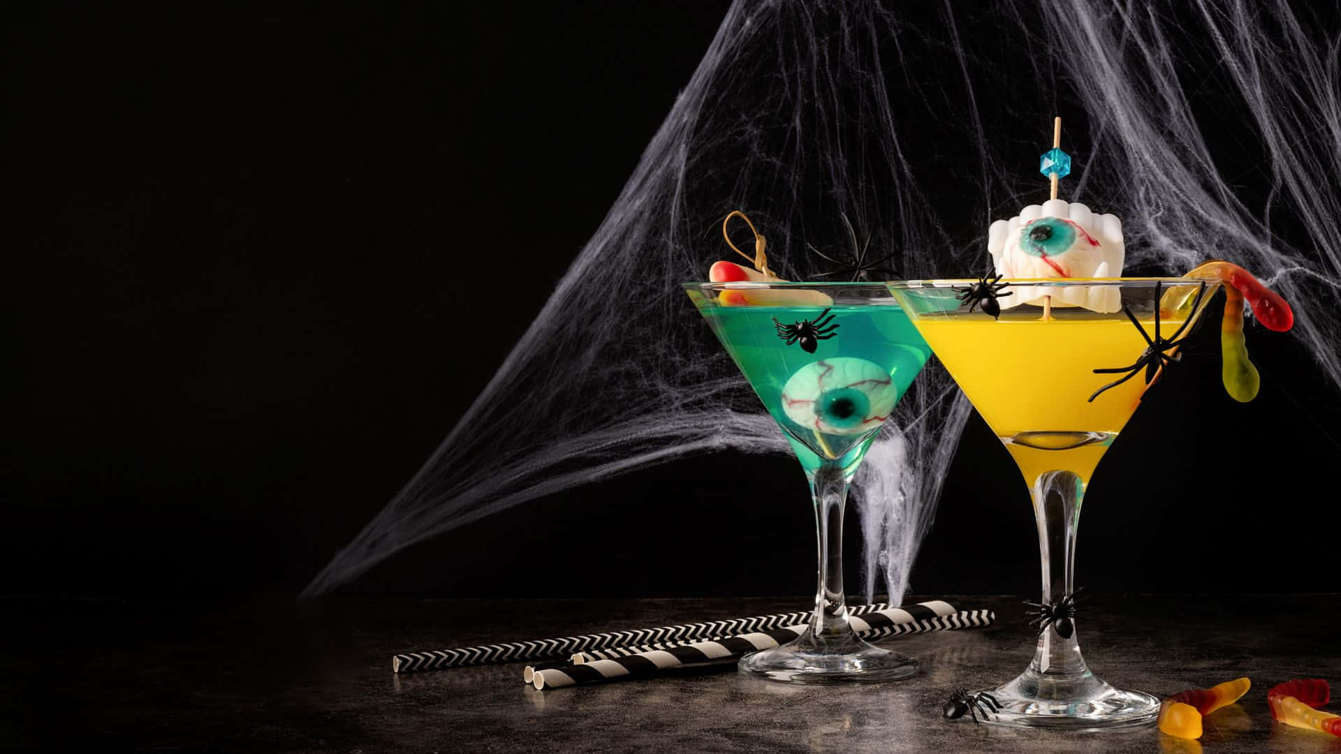 Spooky Cocktails, Halloween cocktails, eyeball garnishes, Full HD Desktop Wallpaper