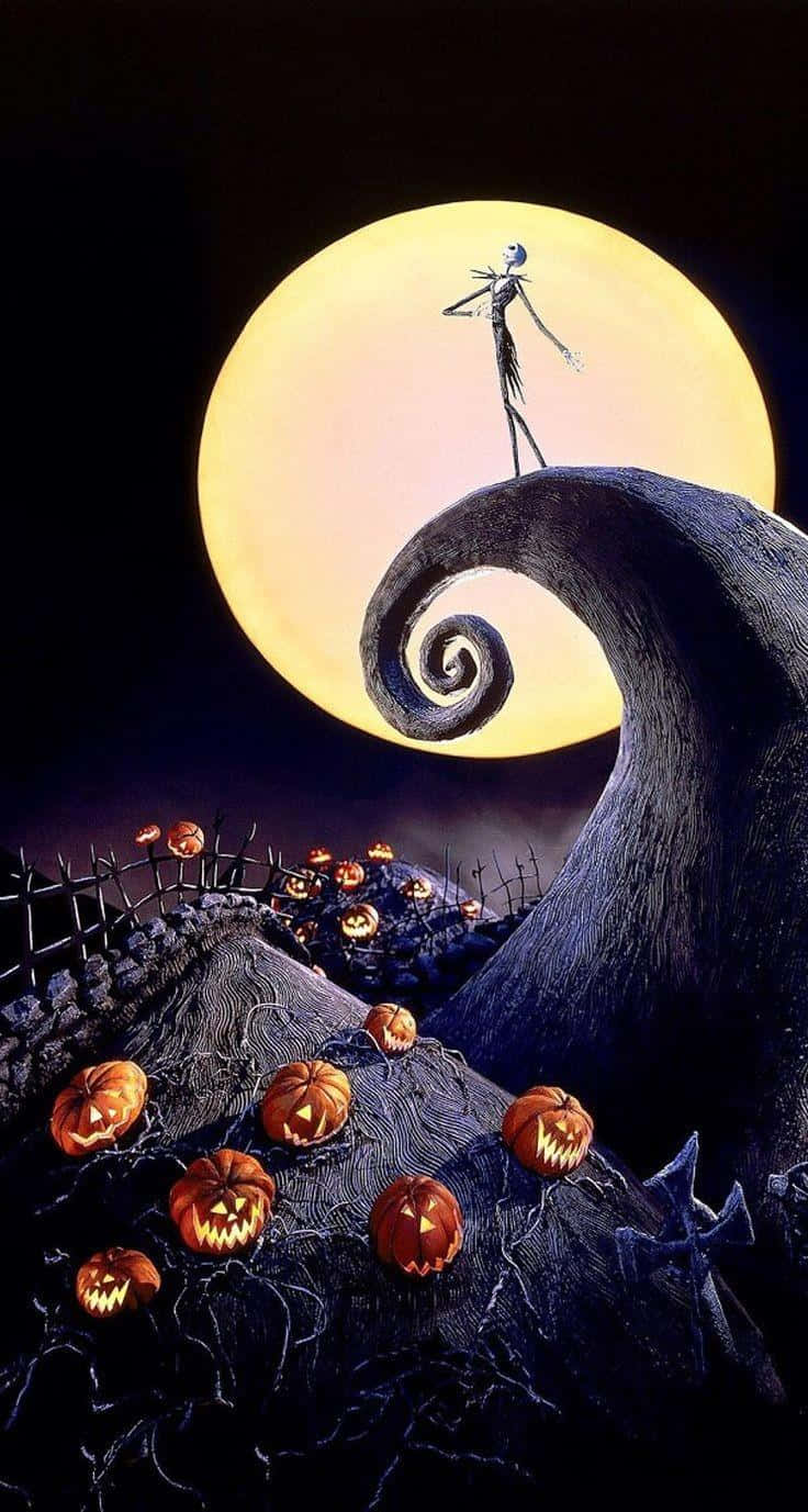 spooky iPhone, skeletal figure, spiraling hill, HD Phone Wallpaper