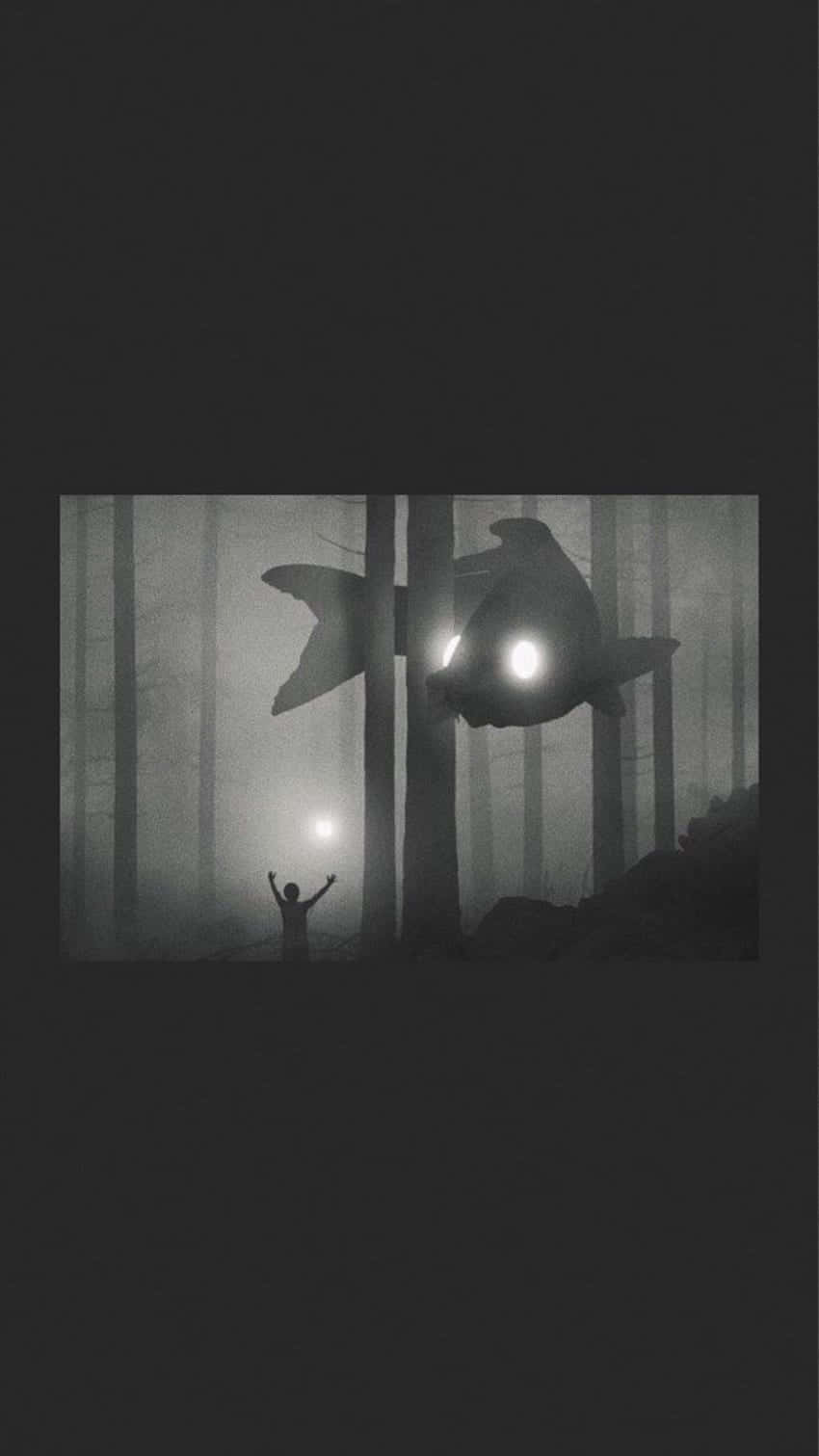 Aesthetic iPhone Horror, glowing fish, misty forest, HD Phone Wallpaper