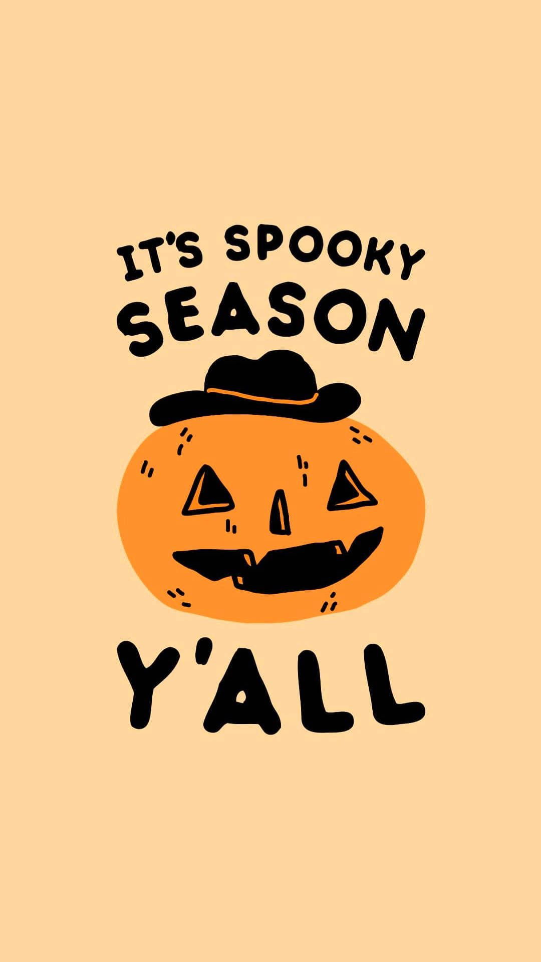 Spooky Season, orange pumpkin, black cowboy hat, Full HD Phone Wallpaper