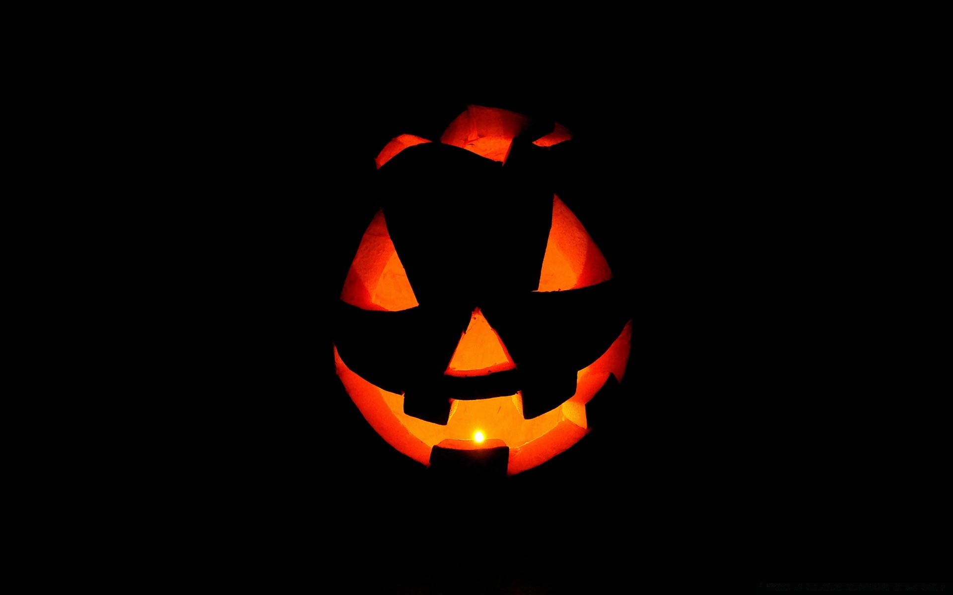 jack-o'-lantern, candle, eerie orange light, Full HD Desktop Wallpaper