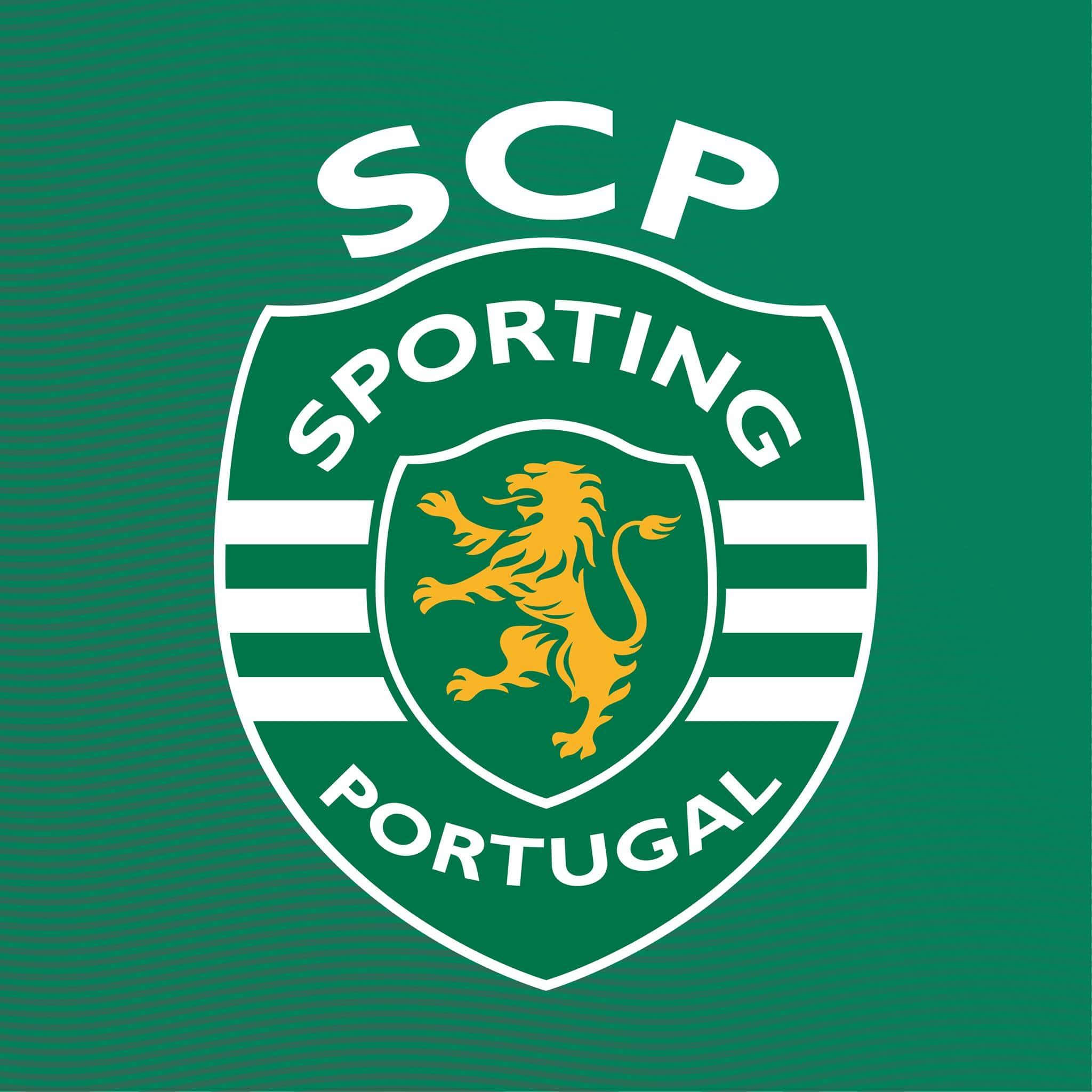 Sporting Cp, green and white, rampant golden lion, Full HD Desktop Wallpaper