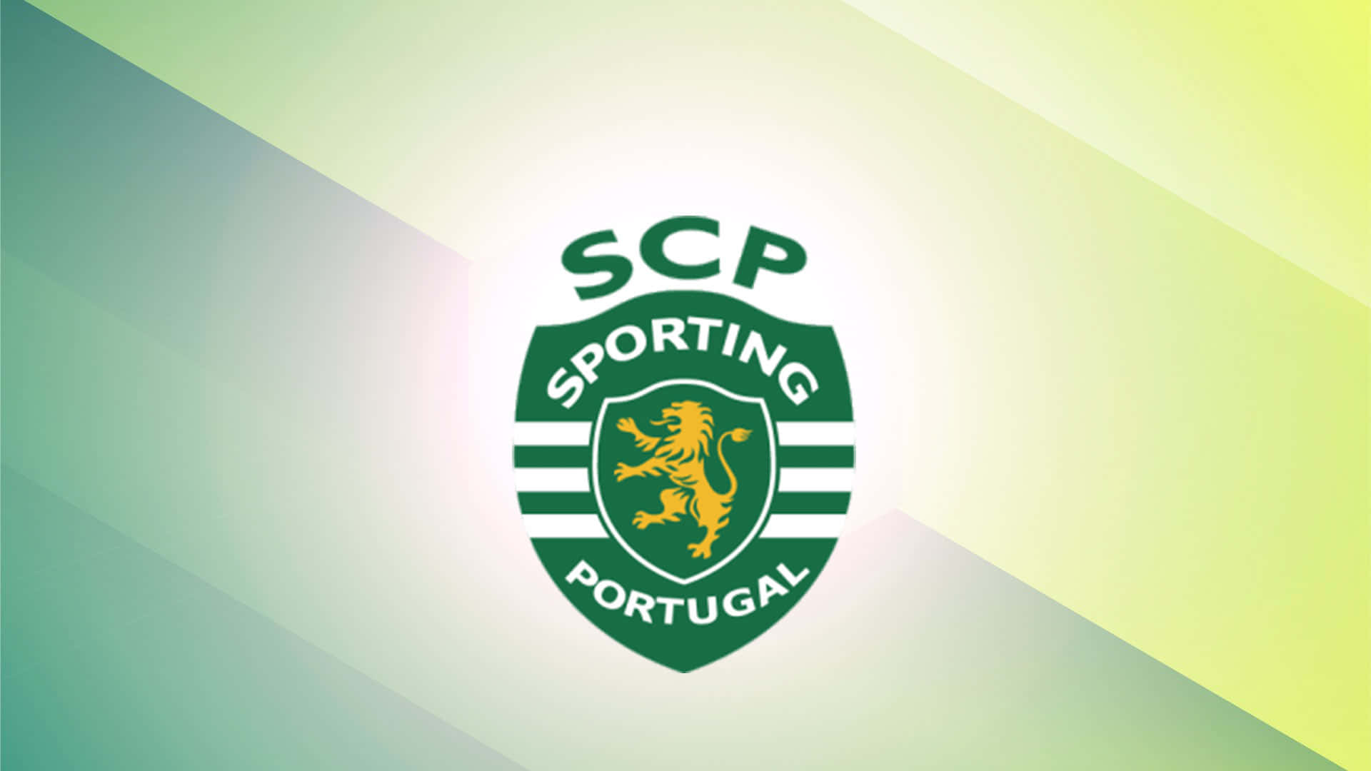 Sporting Cp, golden lion, green shield, Full HD Desktop Wallpaper