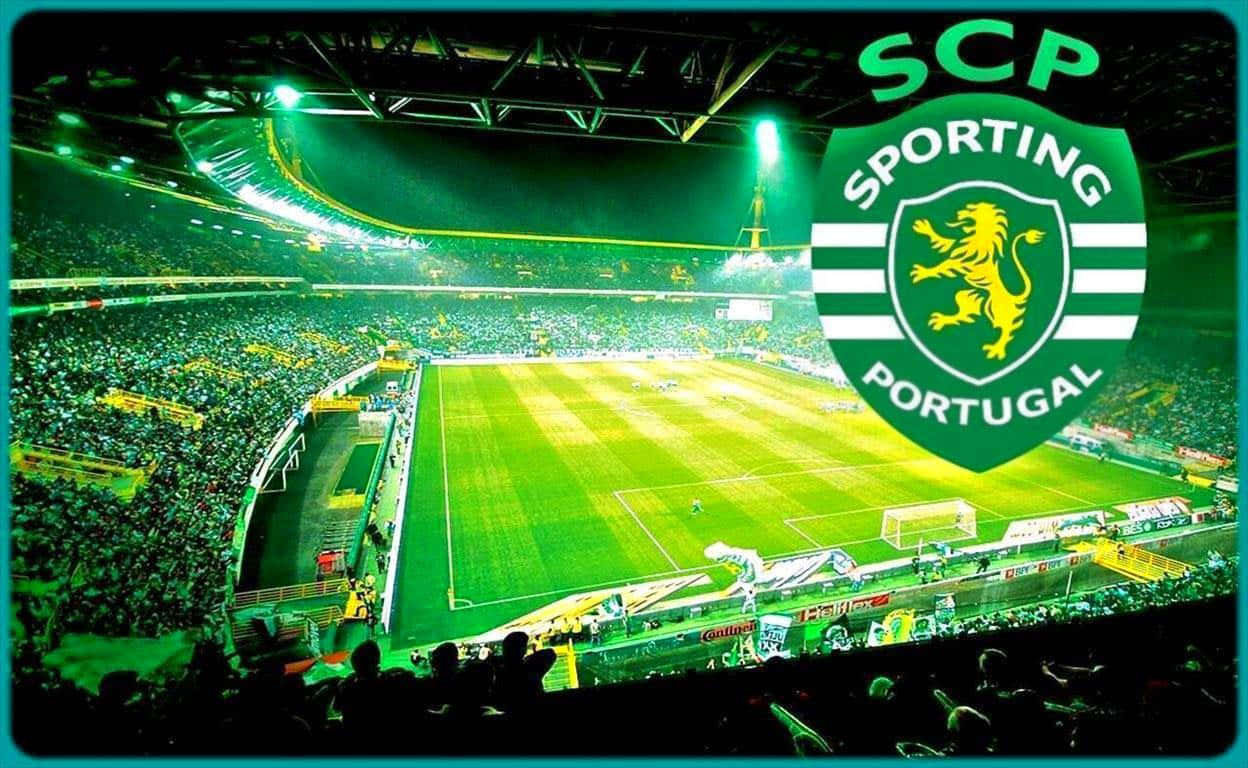 Sporting Cp, vibrant green-lit, soccer stadium, SD Desktop Wallpaper