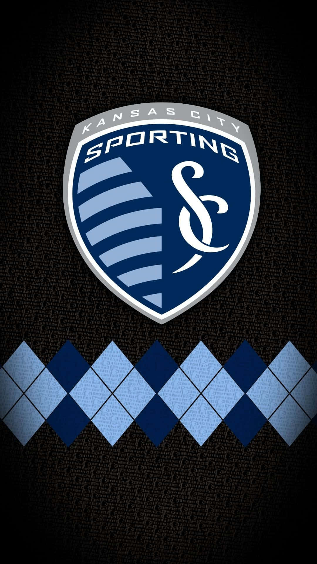 Sporting Kansas City, argyle pattern, blue and white, Full HD Phone Wallpaper
