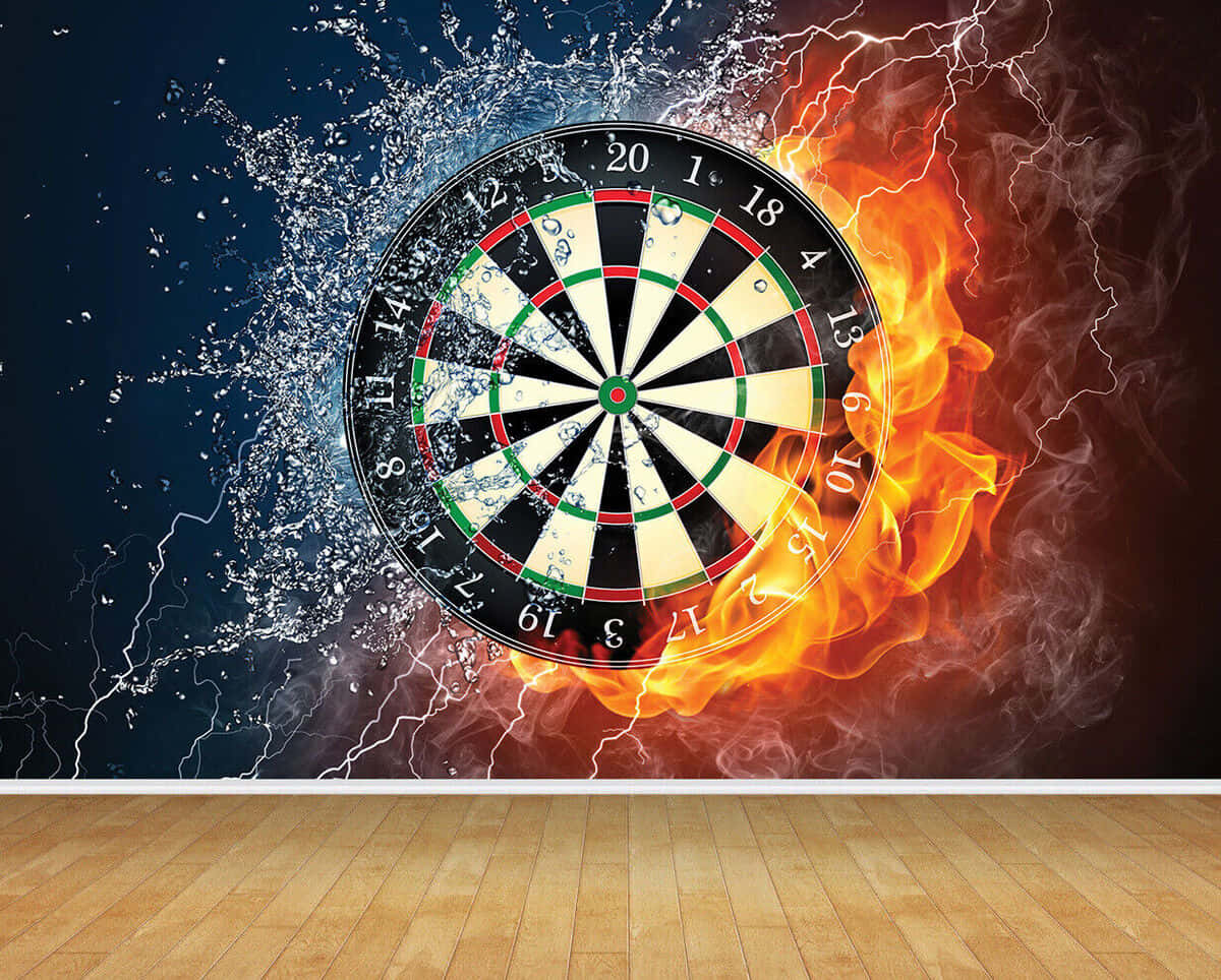 Elemental Darts Board, Fire, Water, SD Desktop Wallpaper