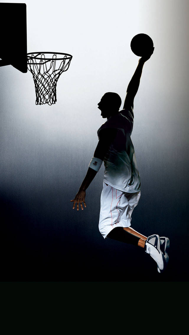 Sports iPhone, silhouette, basketball player, SD Phone Wallpaper