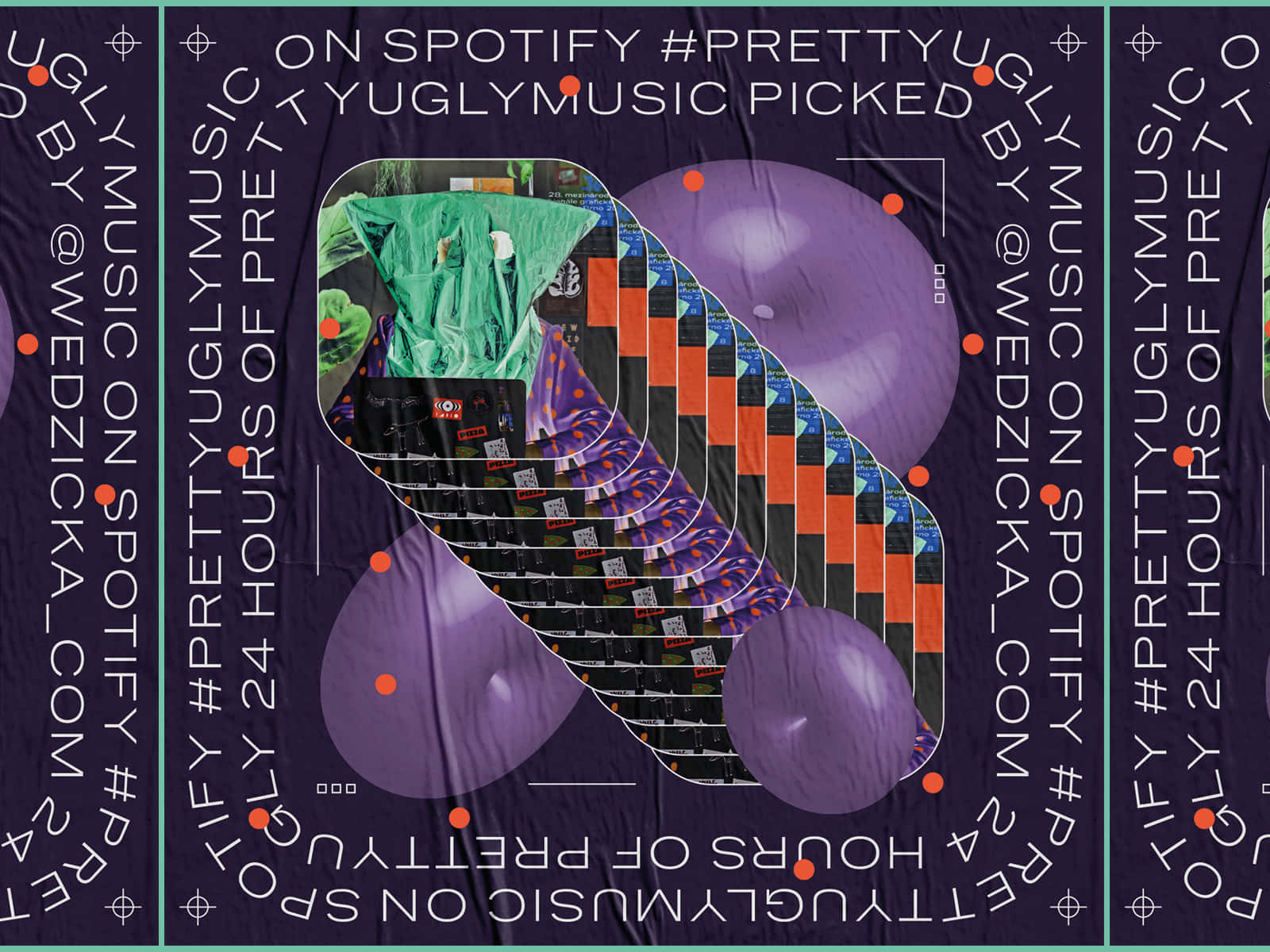 Spotify, purple vinyl records, green t-shirt, HD Desktop Wallpaper