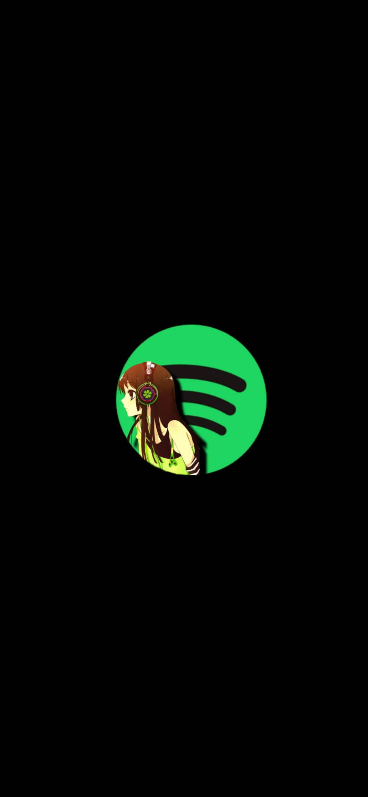 Spotify, anime girl, brown hair, 2K Phone Wallpaper