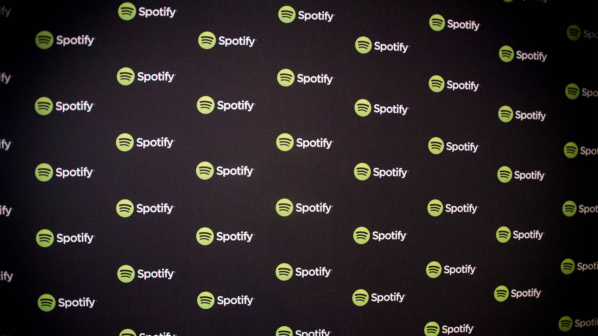 Spotify, black, green circles, Full HD Desktop Wallpaper