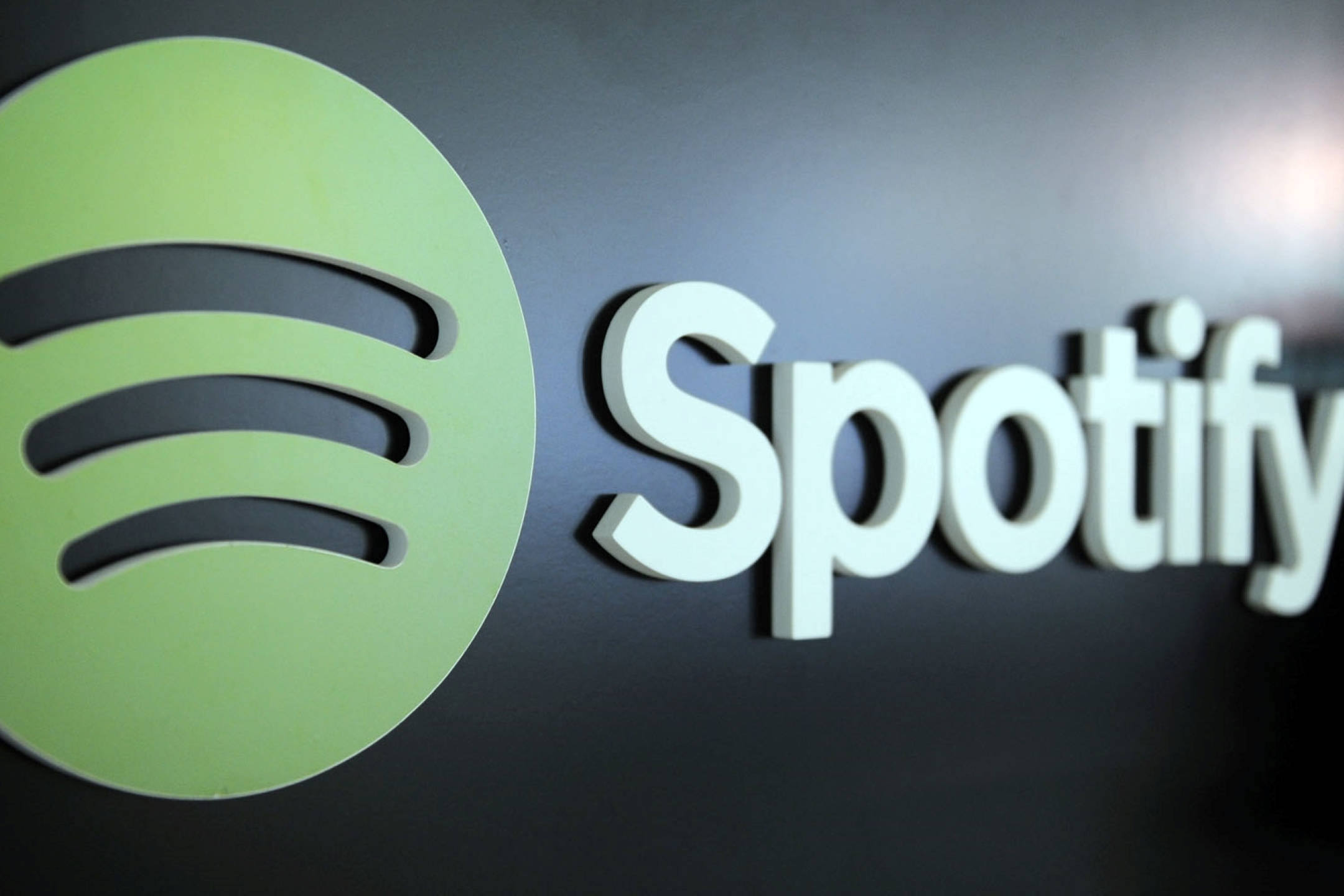 Spotify, green circle, white text, Full HD Desktop Wallpaper