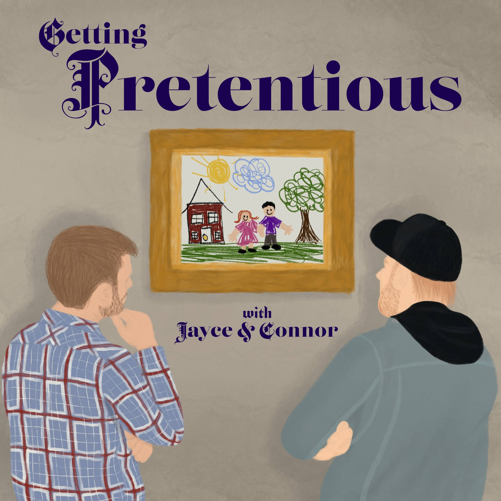 Getting Pretentious, Official Podcast, child's drawing, Full HD Desktop Wallpaper