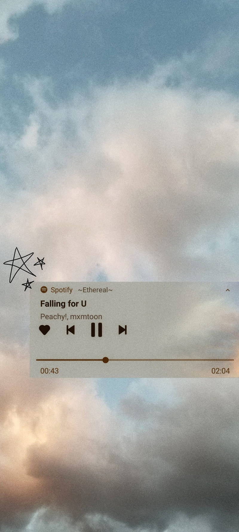 Spotify, cloudy sky, soft peach and blue tones, HD Phone Wallpaper