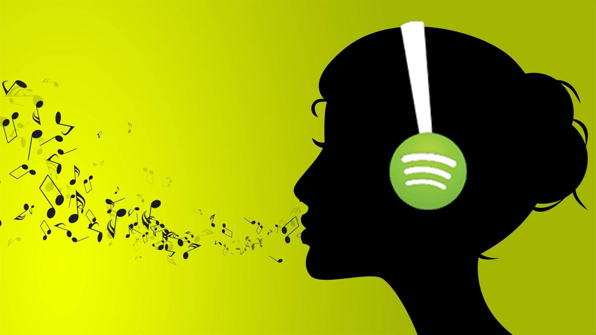 Spotify, headphones, musical notes, Full HD Desktop Wallpaper