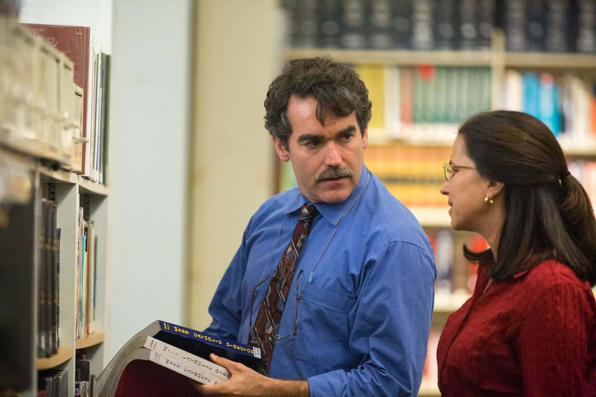 Spotlight Movie, library aisle, bookshelves, Full HD Desktop Wallpaper