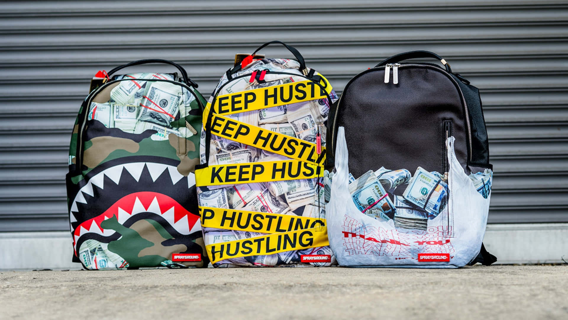 Sprayground, designer backpacks, cash, Full HD Desktop Wallpaper