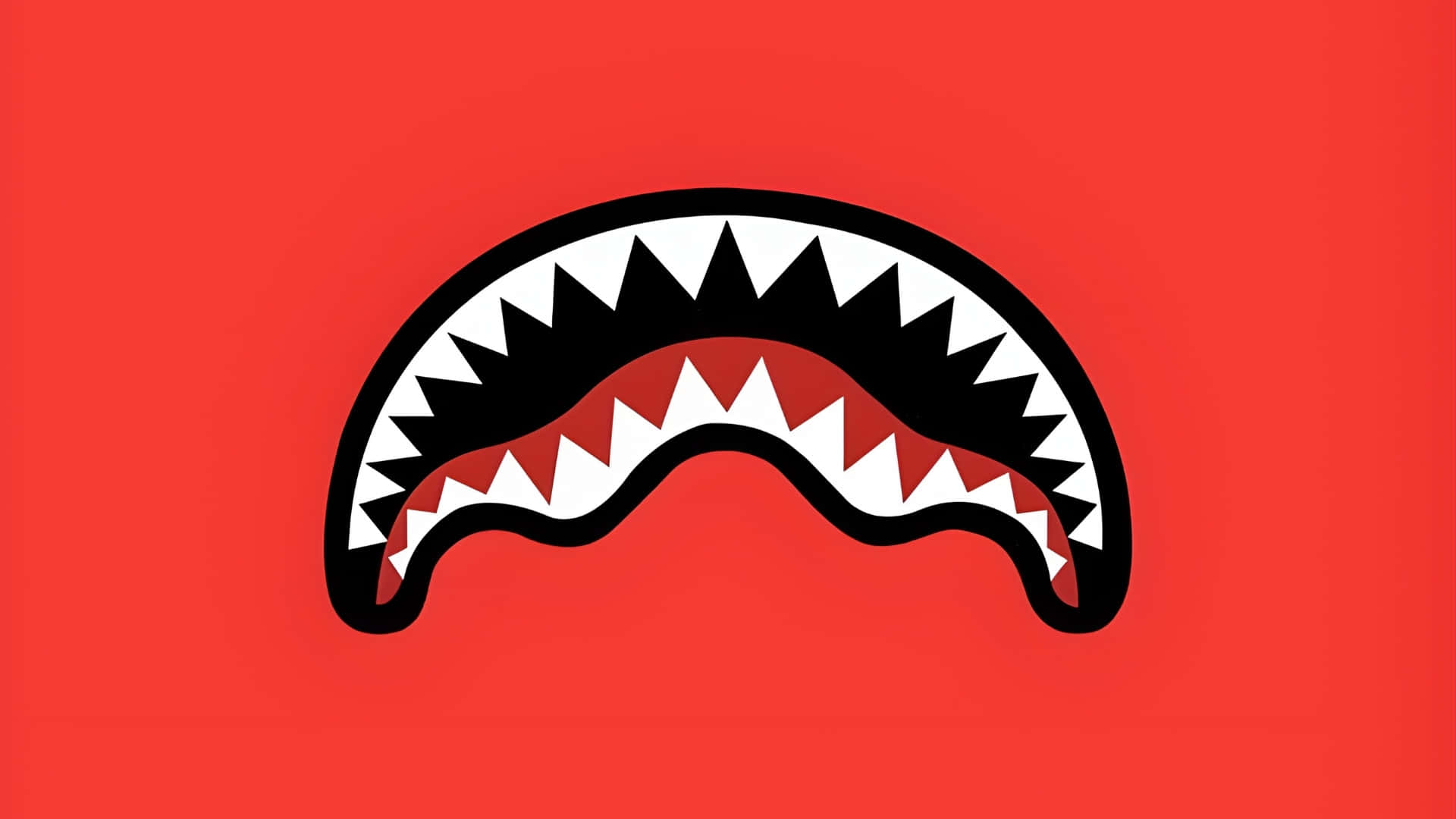 Sprayground, shark mouth design, black and white teeth, Full HD Desktop Wallpaper