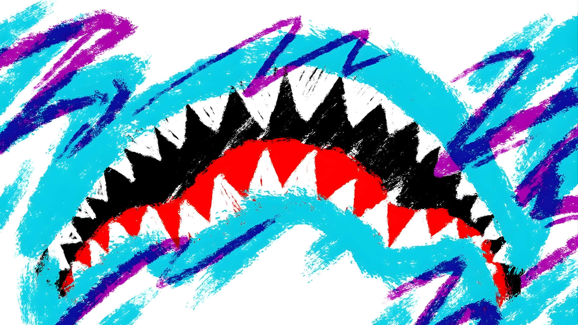 Sprayground, shark mouth design, red and black teeth, Full HD Desktop Wallpaper