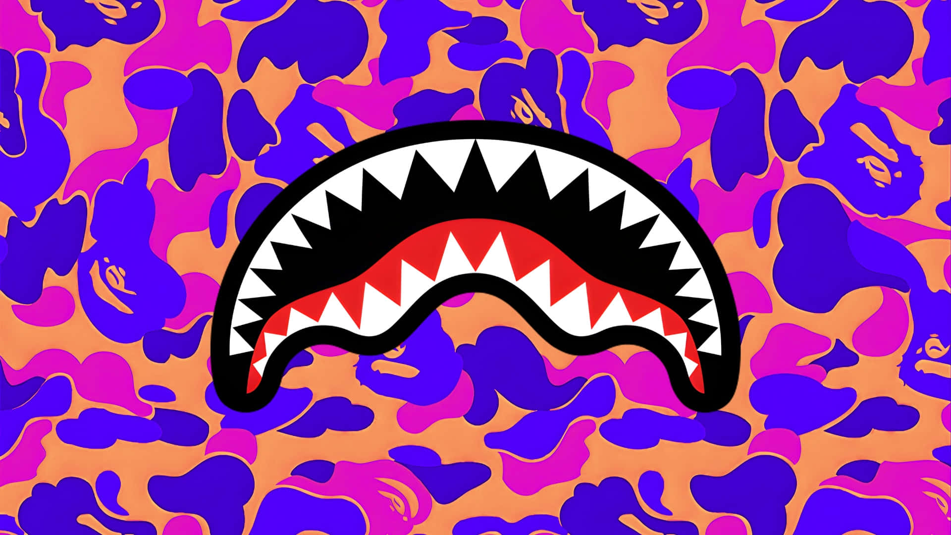 Sprayground, shark mouth design, red and white teeth, Full HD Desktop Wallpaper