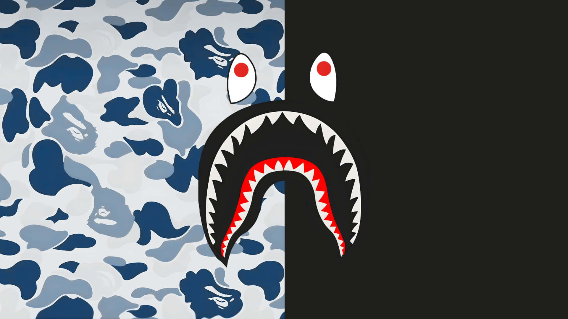 Sprayground, shark camo design, shark head logo, Full HD Desktop Wallpaper