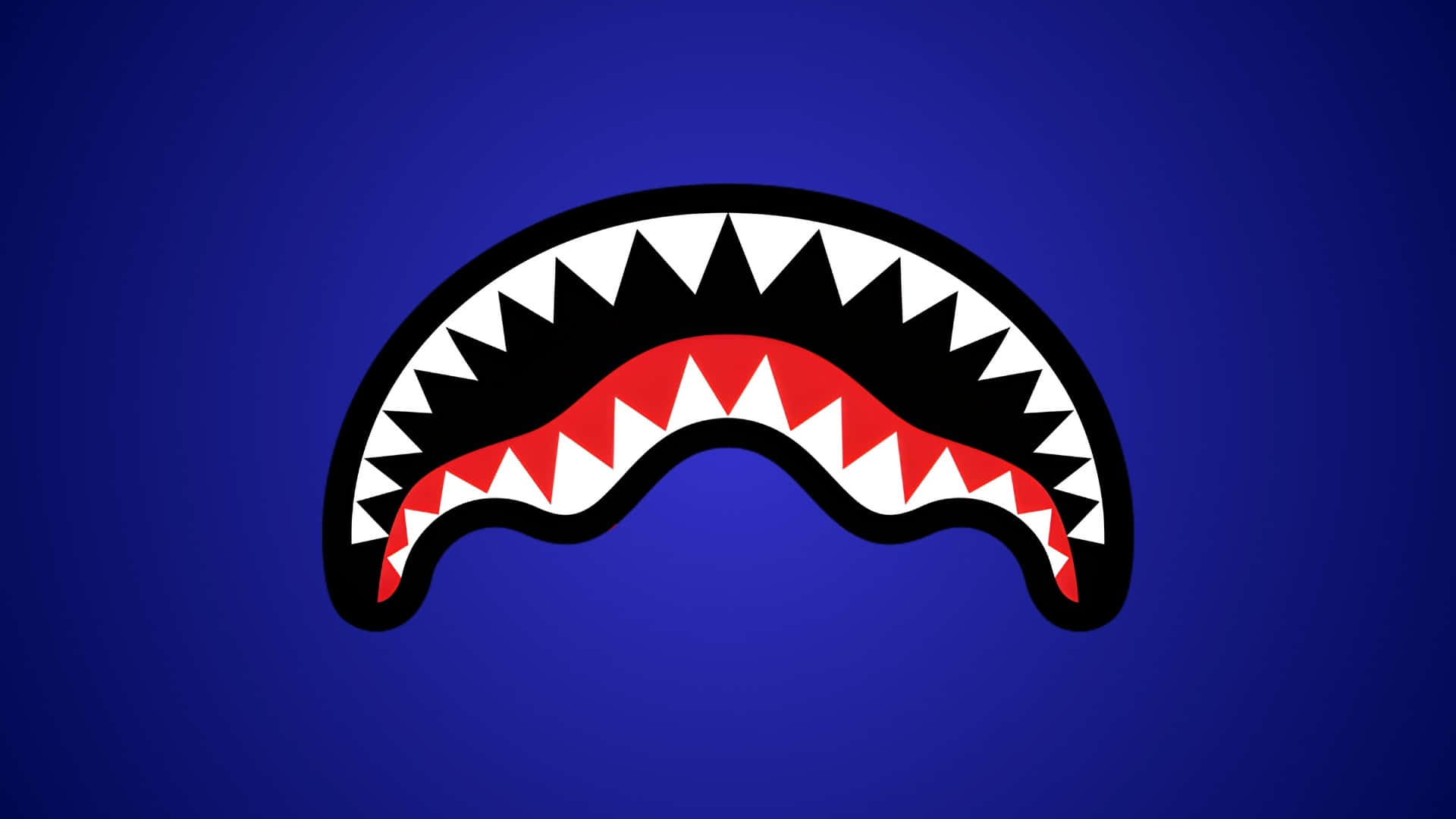 Sprayground, shark mouth design, black white and red triangular teeth, Full HD Desktop Wallpaper