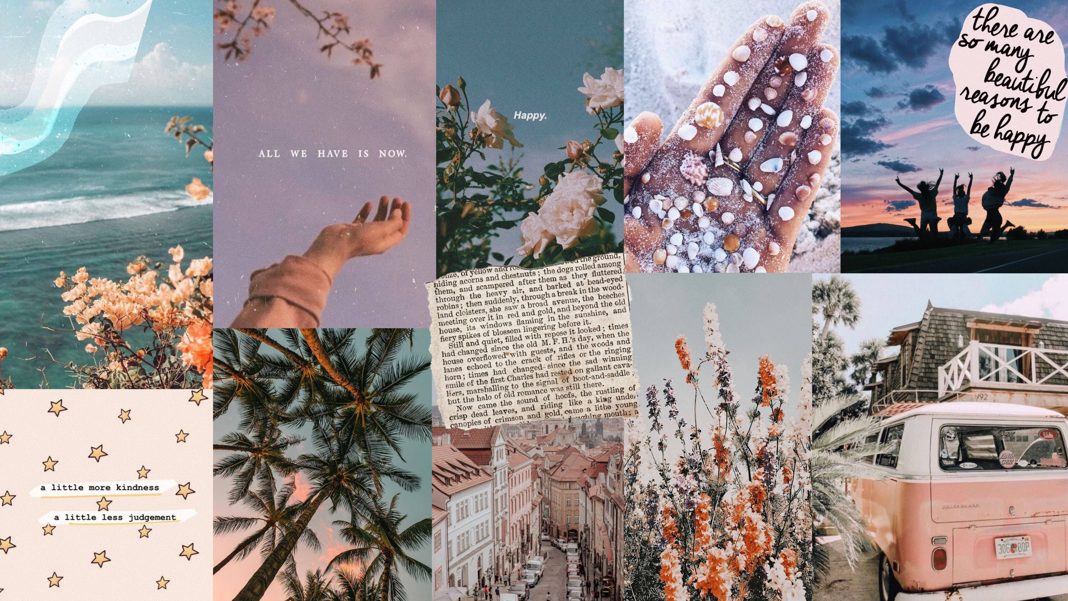 mood board, spring aesthetic, pastel tones, 4K Desktop Wallpaper
