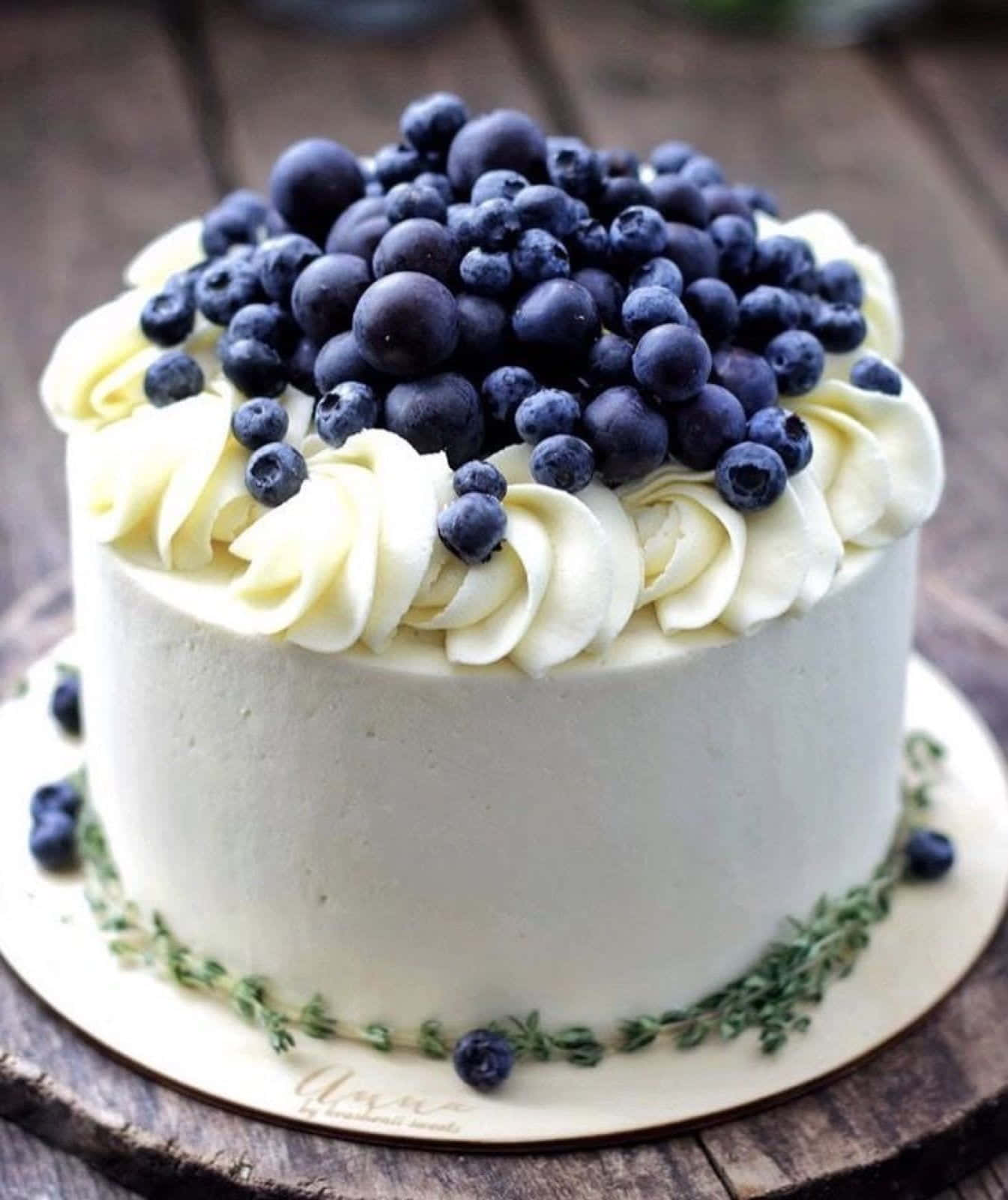 spring desserts, white frosted cake, blueberries, HD Phone Wallpaper