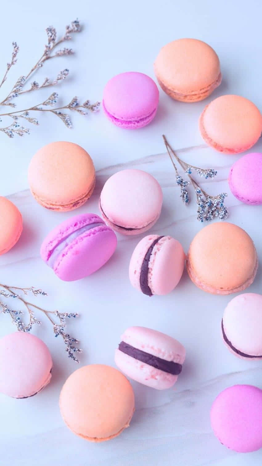 pastel pink, peach, macarons, HD Phone Wallpaper