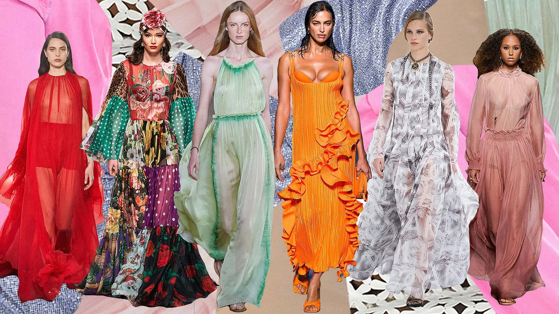 Spring Fashion, haute couture gowns, vibrant, Full HD Desktop Wallpaper