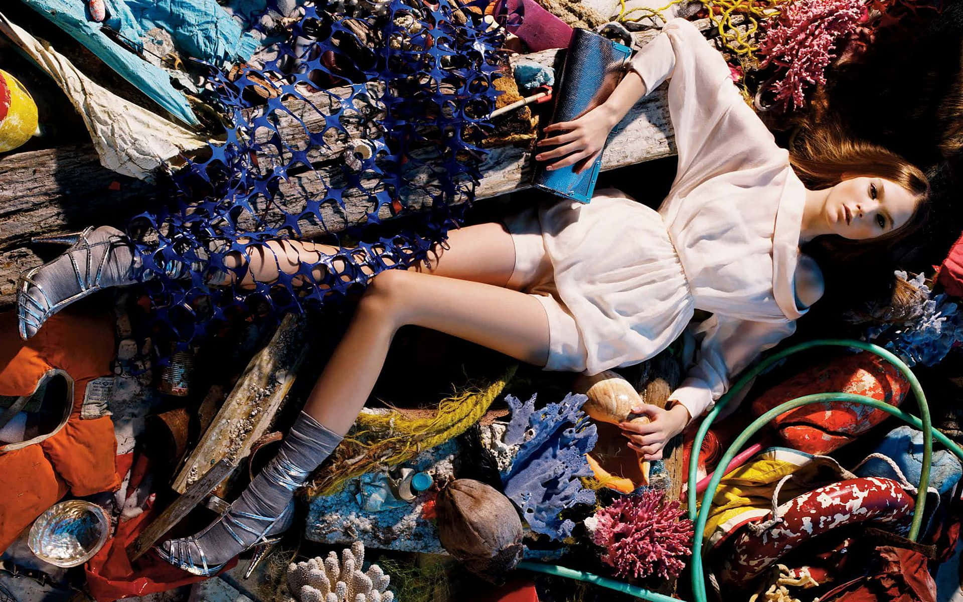 Spring Fashion, white, colorful pile of marine debris, Full HD Desktop Wallpaper