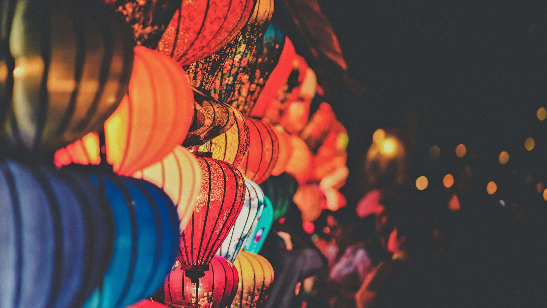 Spring Festival, lantern display, red orange, Full HD Desktop Wallpaper