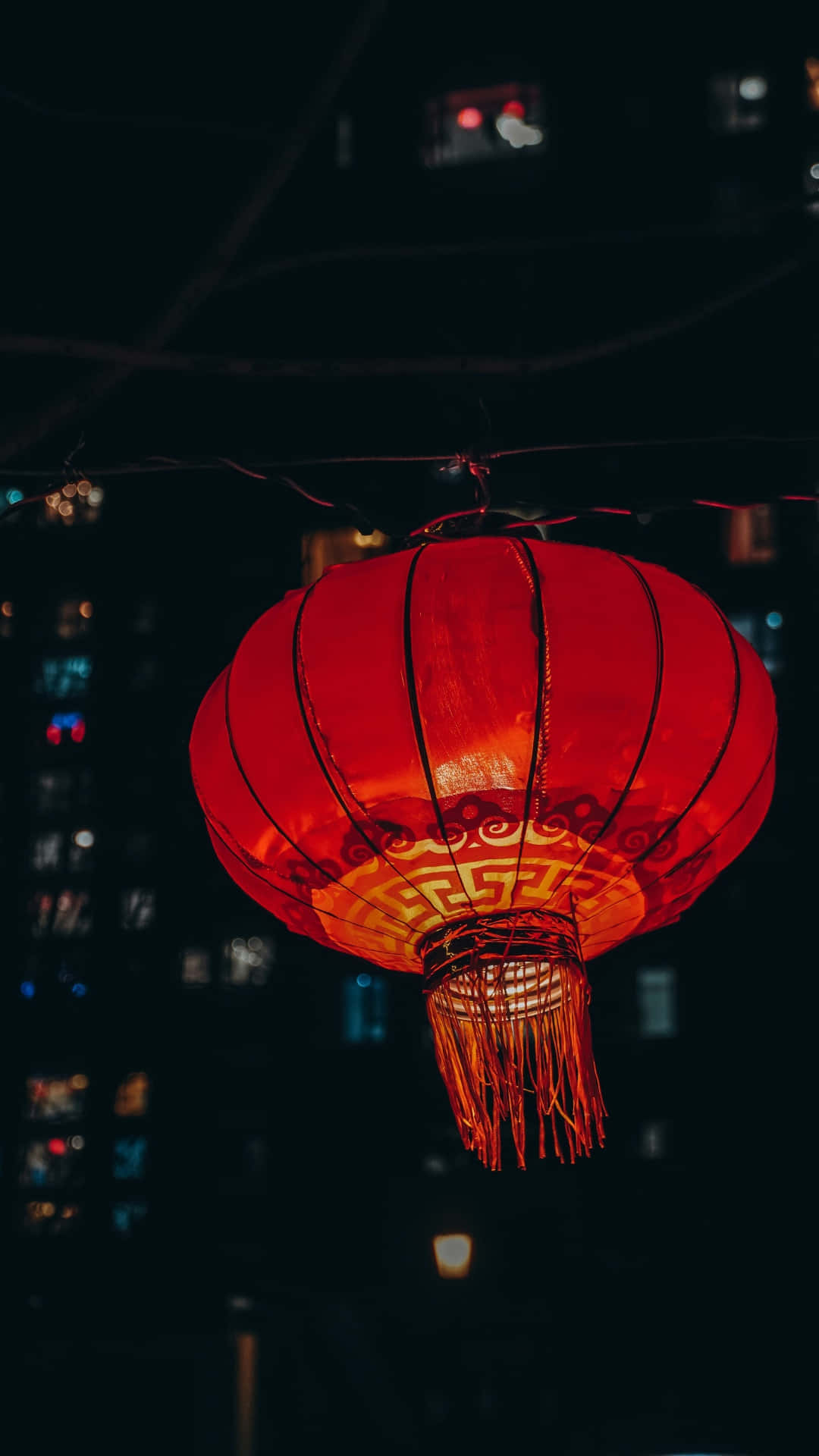 red lanterns, Spring Festival, glowing red paper lantern, Full HD Phone Wallpaper