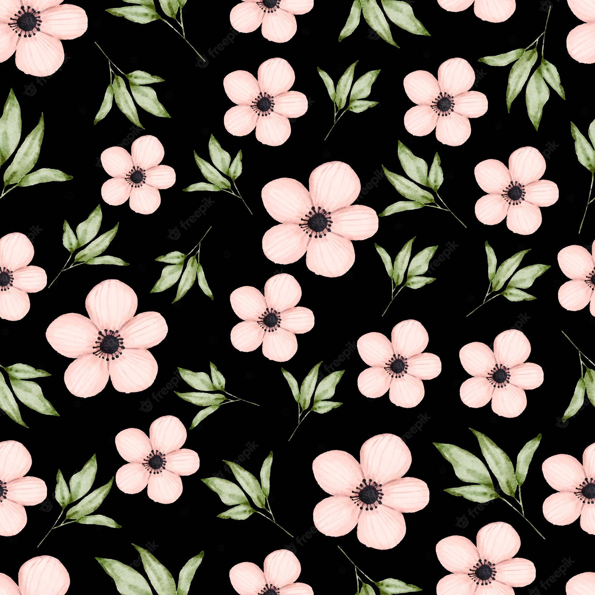 spring bloom on iphone, pink anemone flowers, green leaves, Full HD Desktop Wallpaper