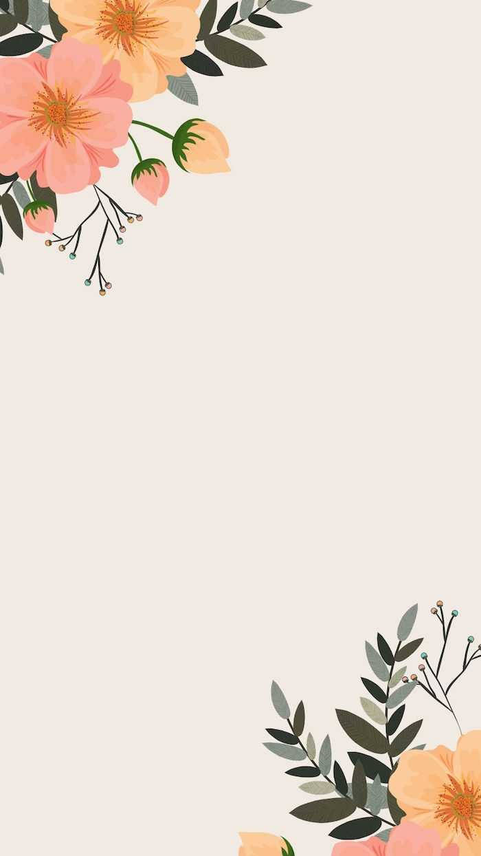 minimalist spring, peach blossoms, orange blossoms, SD Phone Wallpaper